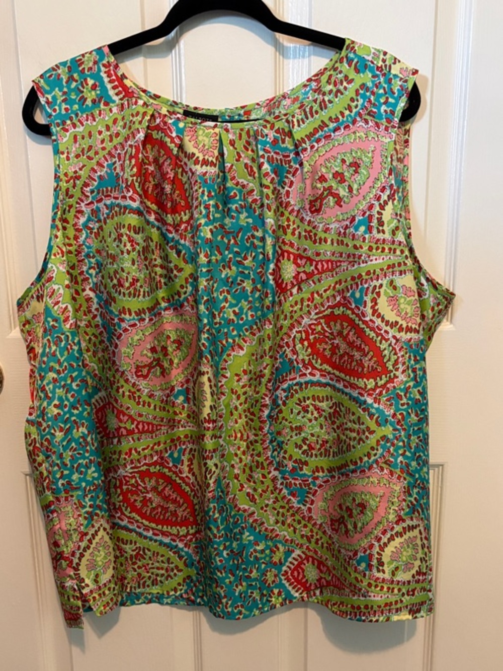 Talbots Sleeveless Paisley Cami in Turquoise, Pink & Green